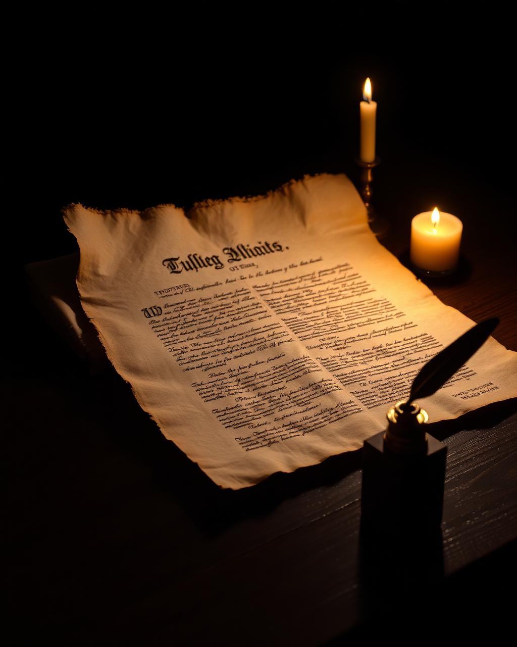 Slide 2 — A new nation, signed in candlelight.